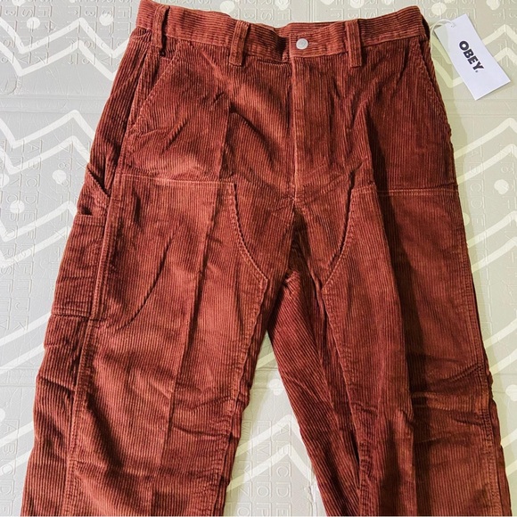 Vintage Retro obey double knee carpenter corduroy skateboarding loose fit pants - Picture 6 of 11
